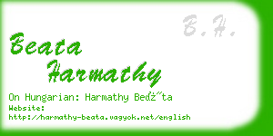 beata harmathy business card